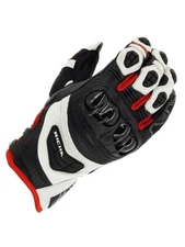 Richa Stealth Motorcycle / Motorbike Short leather glove-Black/Red/White Size M