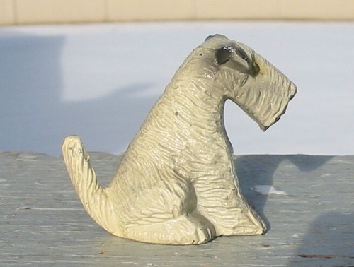 Antica statuina fermacarte vintage piombo Fox Terrier cane vecchia scultura piombo - Foto 5 di 8