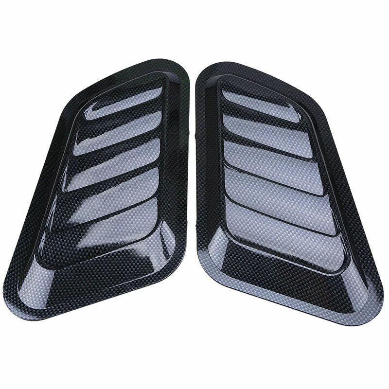 Capó de admisión de flujo de aire universal para automóvil 2 piezas accesorios de fibra de carbono Foto 3 de 4