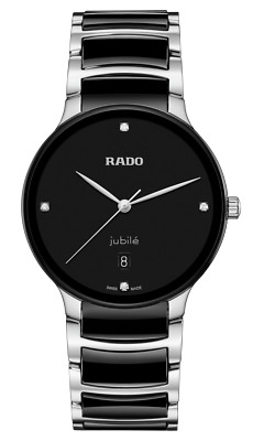 New Rado Centrix Diamonds Stainless Steel Black Dial Men's Watch R30021712