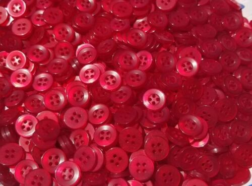RED Buttons, Four Hole Button for Shirts, Sewing, Knitting , Tailoring Material - Picture 3 of 3