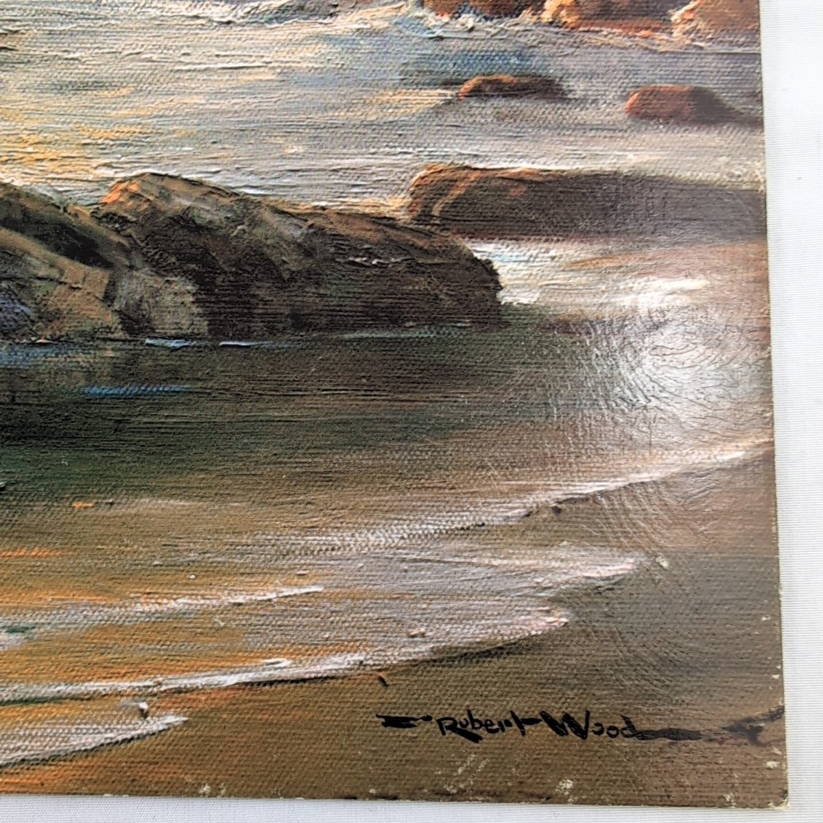 Sunset Shore Robert Wood Lithograph Art Reproduction 10x8