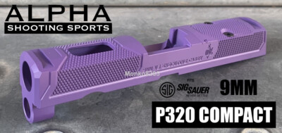 ALPHA SLIDE Stripped 9mm BRIGHT PURPLE for SIG SAUER P320 Compact