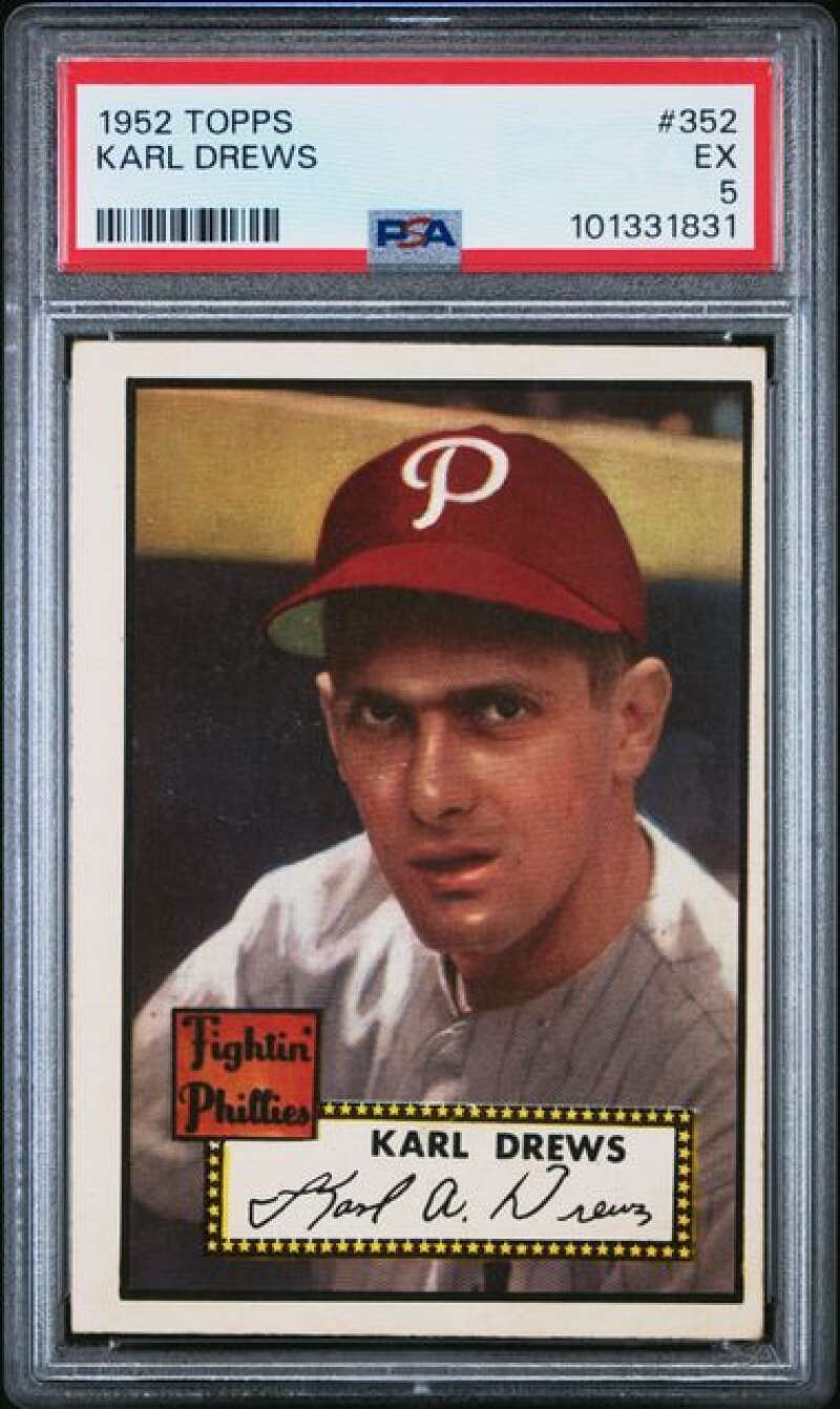 1952 Topps #352 Karl Drews PSA 5 Philadelphia Phillies  (1831)