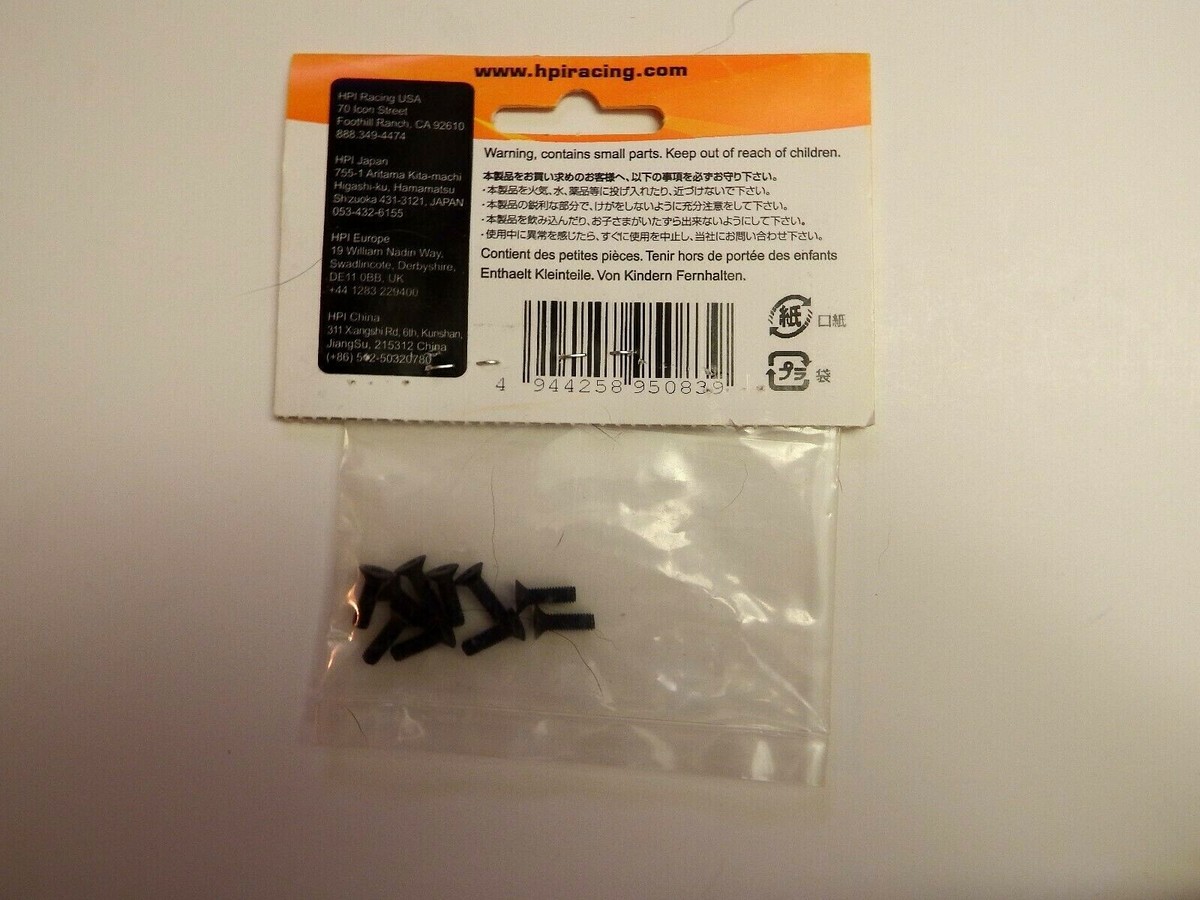 HPI Racing - FLAT HEAD SCREW M3x10mm (HEX SOCKET/10PCS HPI Racing - FLAT HEAD SCREW M3x10mm (HEX SOCKET/10PCS