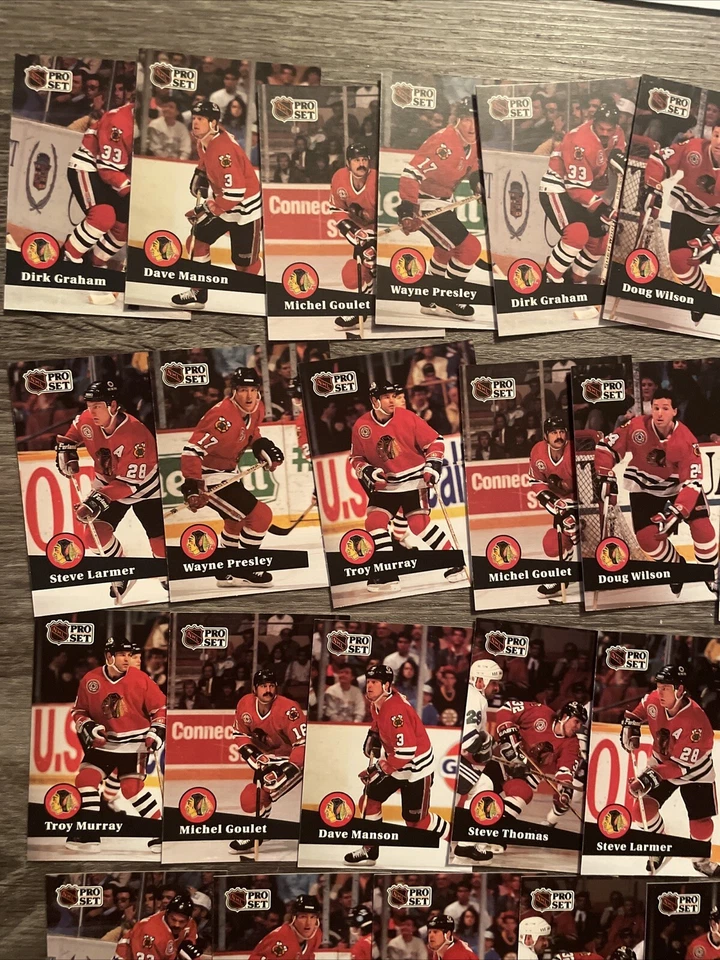 NHL Pro Set 1991 - Chicago Blackhawks Hockey 🏒 Lote de 50 tarjetas Foto 3 de 4