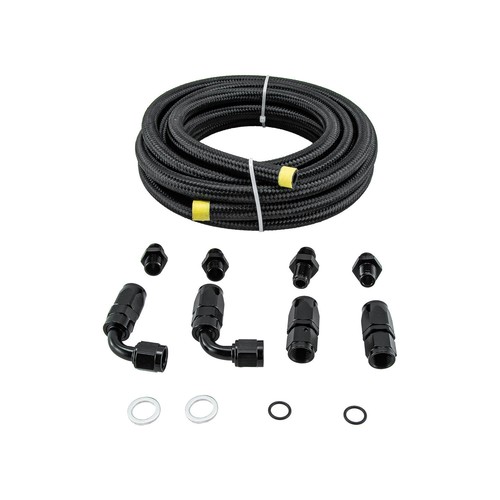 Transmission Cooler Line Kit w/ 6 AN Fittings Steel Braided Hose For