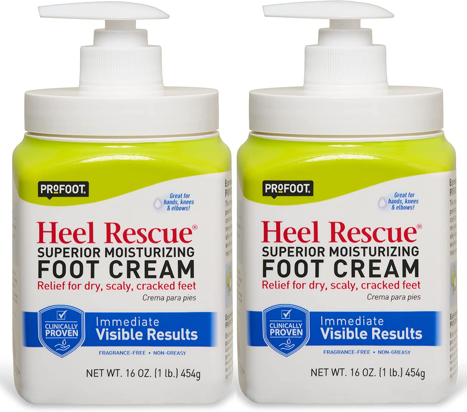 Profoot Heel Rescue Foot Cream 16 Ounce Bottle, 2 Pack, for Cracked, Calloused o