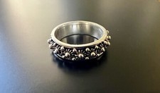 Artisan Sterling Silver Textured Flower Band Ring M306 925 sizes 9.5 and 10