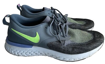 Nike Mens Odyssey React Flyknit AH1015-401 Gray Running Shoes Sneakers  Size 13