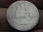 1854 P Silver Seated Liberty Quarter- Lowball, Heavily Worn, PO1 Candidate?