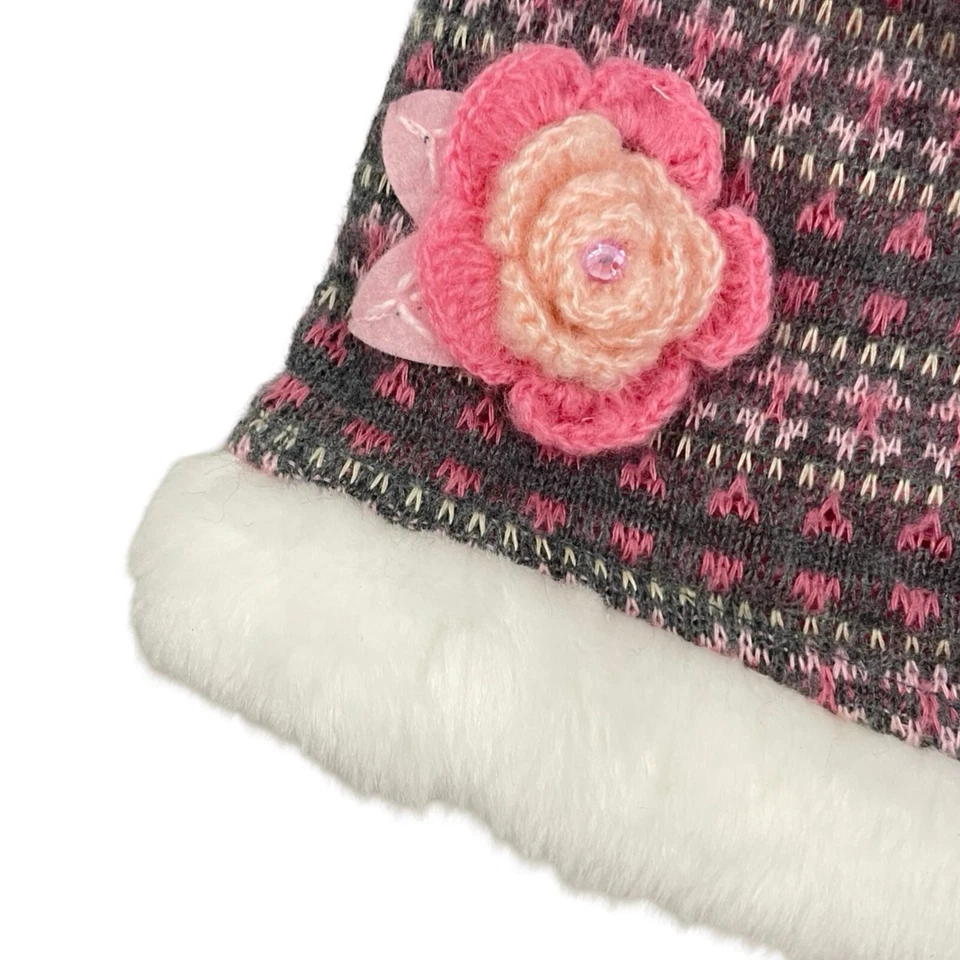 Falda corta vintage para niñas nuevo stock antiguo imitación piel flor falda pantalones cortos gris rosa talla 6 Foto 2 de 4