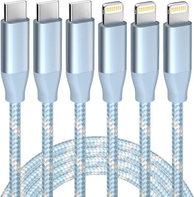 3-PACK Fast Charger Cable Type USB C PD Cord to For iPhone 14 13 12 11 Pro Max