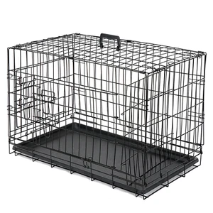 Crate de chien Kennel pliant métal Pet Cage 30'' avec 2 Porte et bac amovible