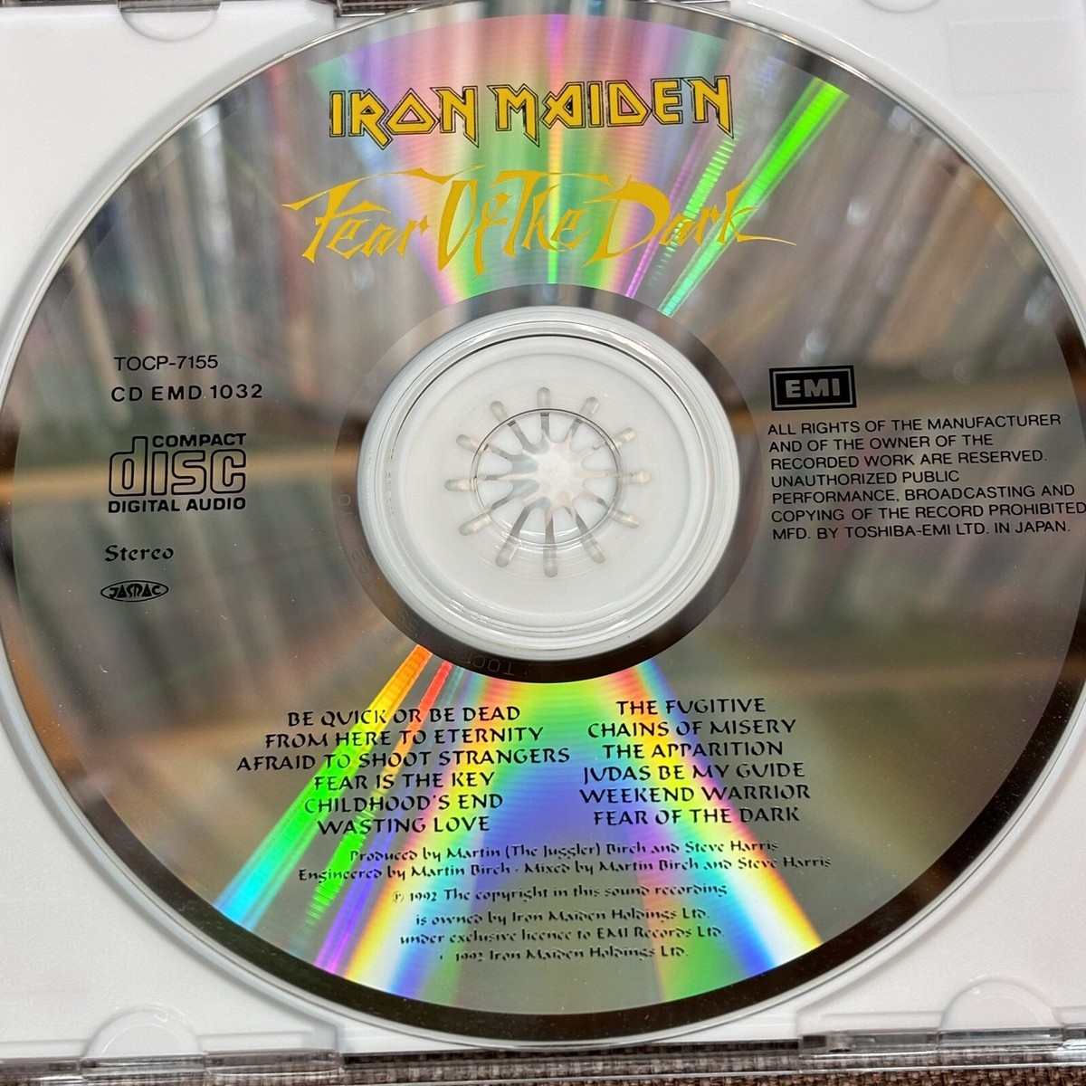 IRON MAIDEN Fear Of The Dark JAPAN CD TOCP-7155 w/ STICKER + IRON MAIDEN Fear Of The Dark JAPAN CD TOCP-7155 w/ STICKER +