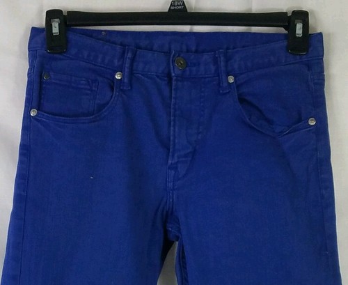 H&M Jeans Royal Blue Denim 5-Pocket Slim Fit Straight Leg Stretch Girl’s Size 14 - Picture 3 of 12