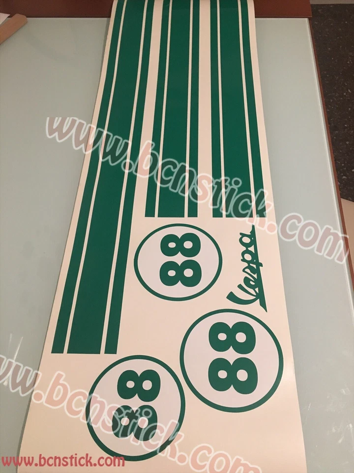 Kit Adhesivos Vinilos Calcomanía Stickers Laterales moto Scooter Vespa Piaggio - Imagen 3 de 4