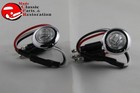 Dual Function Mini Clear Stainless Turn Signal Blinker Lights Truck Hot Rat Rod