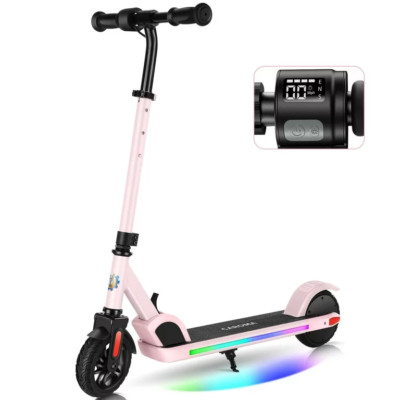 Kids electric scooter Pink 150w LED lights 