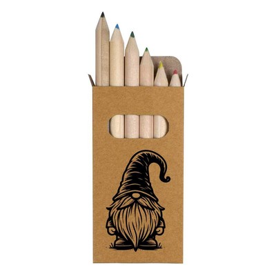 6 x 'Gonk Gnome' Short 85mm Pencils / Coloured Pencil Set (PE00071342)