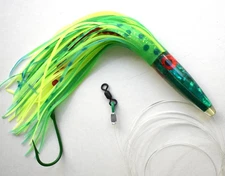 12" GREEN MACHINE RIGGED 8/0 Lemon Lime Big Game Trolling Lure Mahi Tuna