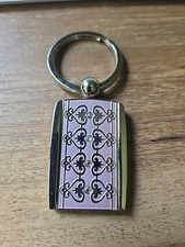 Pink Rhinestone Heart Keychain Silvertoneone Metal
