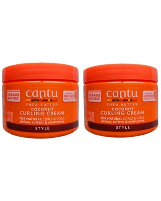 2x Cantu Sheabutter Kokos Lockencreme definiert, spendet Feuchtigkeit ohne Sulfat 340g