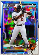 2021 Bowman Draft Chrome 1st Sapphire #BDC-90 Donta’ Williams 1st RC Orioles