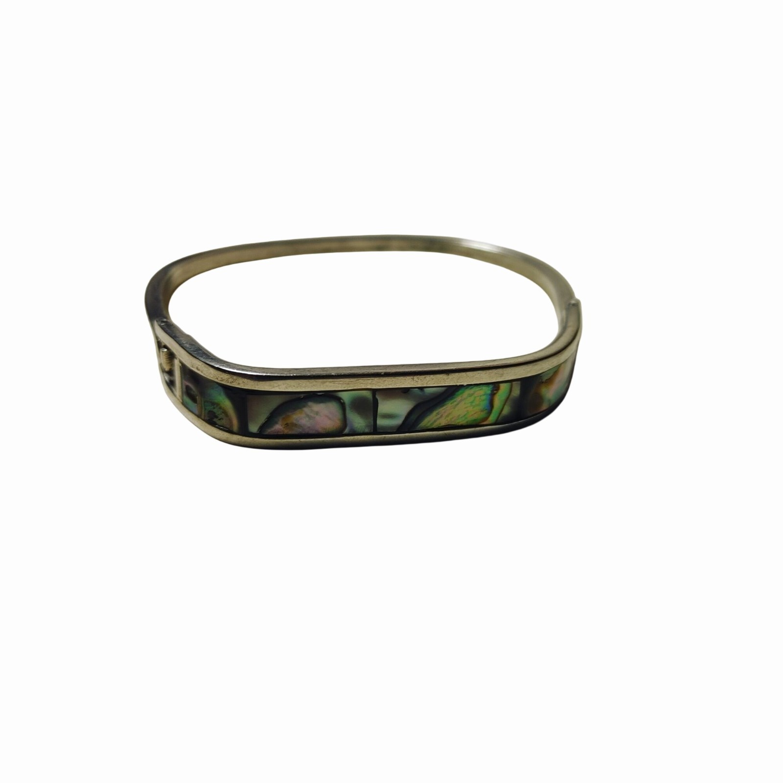 Abalone Shell Inlay Hinged Bangle Bracelet Small … - image 12