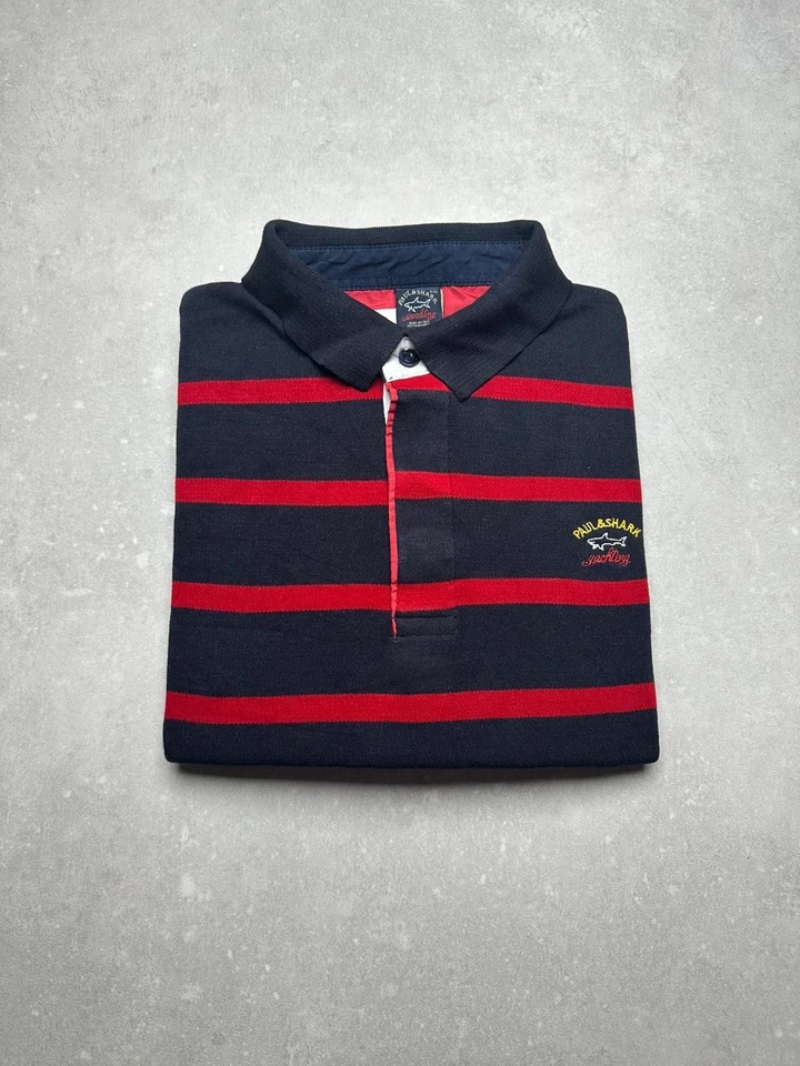 Pull col polo Paul and Shark - Homme Taille XL - Noir et Rouge - Made in Italy - Photo 1/4