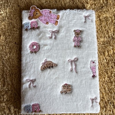 Jellycat Stil Plüsch Notizbuch Bären Bäckerei Notizblock flauschig pelzig Notizblock 