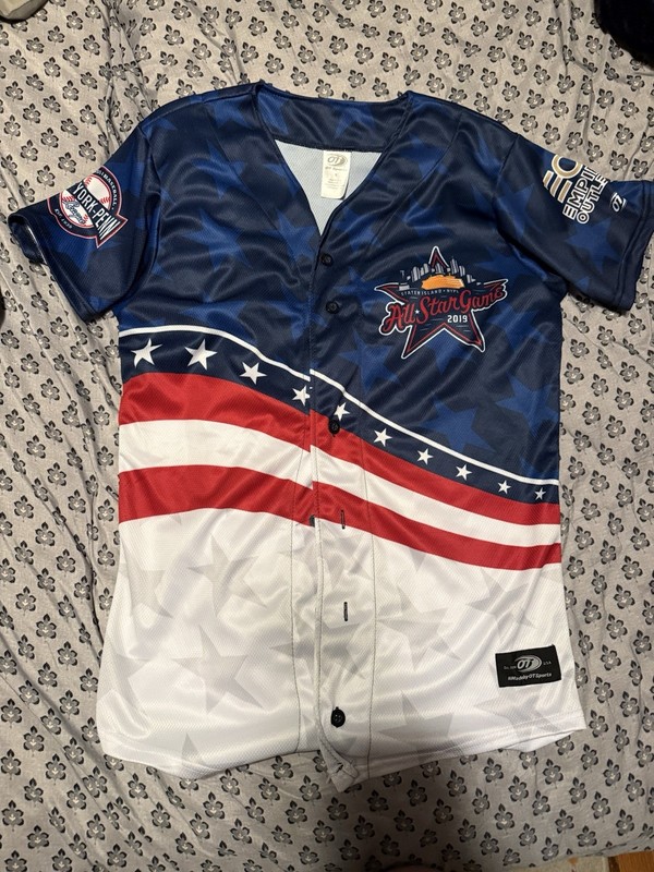 New York Penn League All Star Jersey Autographed Size 44 Staten Island Yankees