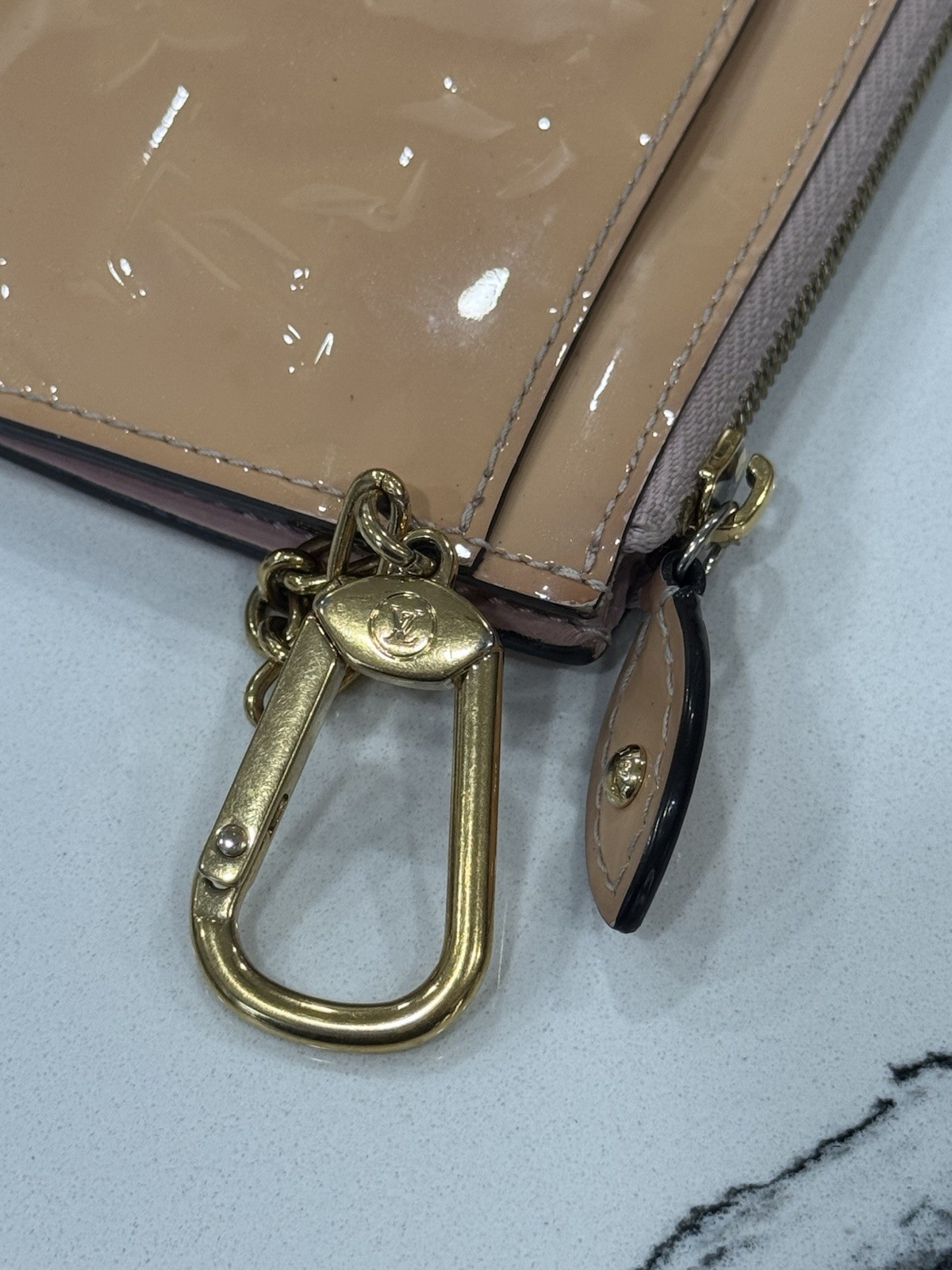 Louis Vuitton Vernis Zippy Wallet & Key Pouch Set Blush Nude/Pink Patent Leather