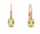 GENUINE  1.92 Cts PERIDOT & WHITE SAPPHIRE DANGLING EARRINGS .925 Silver - NWT — photo 1