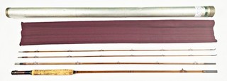 Heddon No 35 DeLuxe 9 Ft 3 Pc 2 Tip Bamboo Fly Rod In Tube