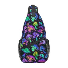 Bright Mushrooms Sling Bag For Women Men Mushroom Backpack Crossbody Shoulder...