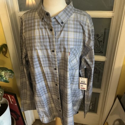 Levi Stonewall 2XL Blue Long Sleeves Shirt Men