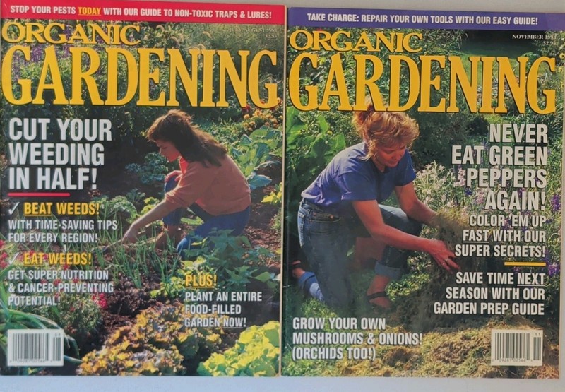 Organic Gardening July/Aug + Nov 1993 Illustrated English Lot of 2 Issues