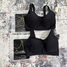 NWT Lot Of 2 Truekind Daily Comfort Wirefree Shaper Bra Black Sz:3XL