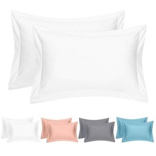 White Bedding King Pillow Shams 2 PCS Microfiber Envelope Cases 20x40 Inch