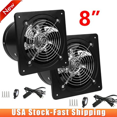 2Pack 8'' Exhaust Fan Ventilation Extractor Fan 110V Wall-Mounted Blower Duct Fan