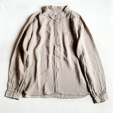 MARGARET HOWELL MHL. Linen Round Collar Long Sleeve Blouse Size 3 Made In Japan