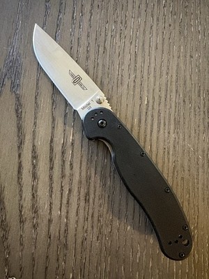 Ontario RAT-1 D2 Steel Blade Folding Knife - Black (8867)