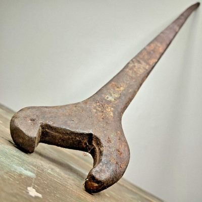 Antique Railroad Rail Tong Hook 41.75'' Forged Iron Track Maintenance Tool 10.5lb