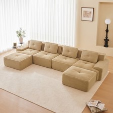Living Room Modular Sectional Sofa Tufted Cloud Boneless Couch With Deep Seat