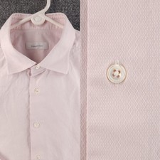 Ermenegildo Zegna Turkey Geometric 17.75 Cotton Pink Luxury Shirt Button Up Men