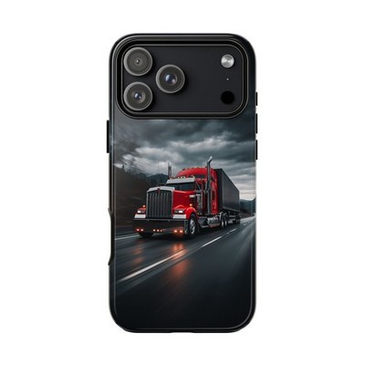 For iPhone, Galaxy, Pixel - Phone Case - Red Truck Dramatic Sky Highway