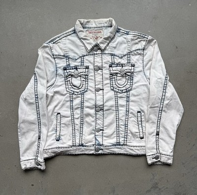 Y2K True Religion ''Jimmy'' Super T Denim Jacket Mens XXXL Chief Keef Hip Hop Rap