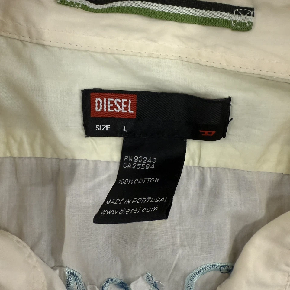 Camisa masculina DIESEL Western Pearl botão de pressão manga curta ponto corrente tamanho G - Imagem 4 de 4