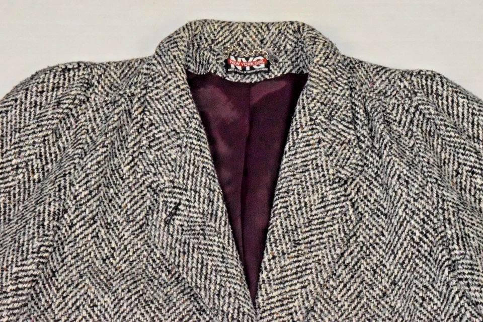 Vintage Tweed Coat New York Girl S/M 70s Rainbow Flecked Donegal Wool Made USA - Image 3 of 4